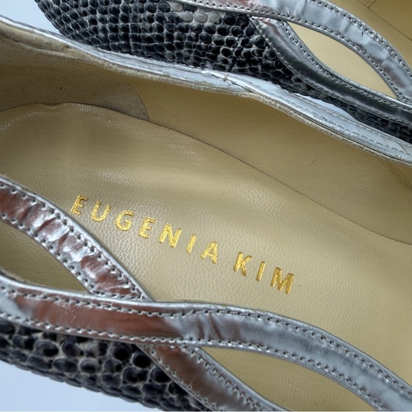 Eugenia Kim Metallic Silver and Gray Snakeskin Heels - Picture 7 of 13